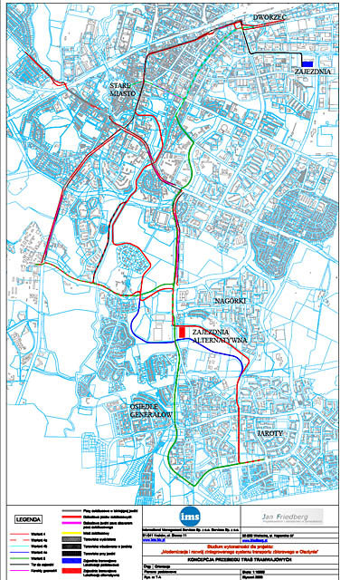Propozycje sieci tramwajowej autorstwa IMS (2009)