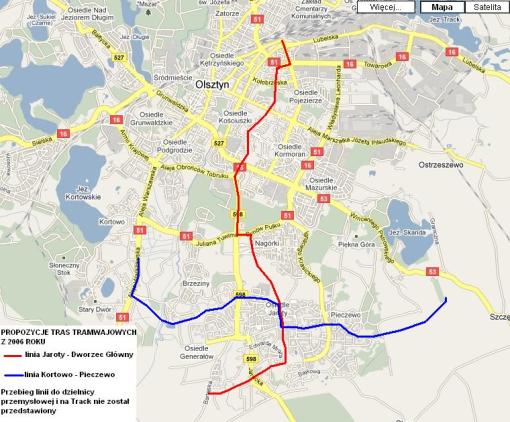 Pierwsze plany sieci tramwajowej (2006 rok)