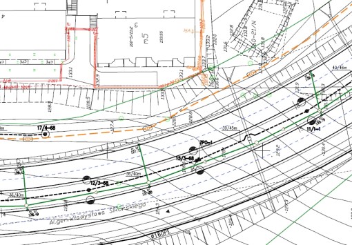 Fragment planu sieci oświetleniowej