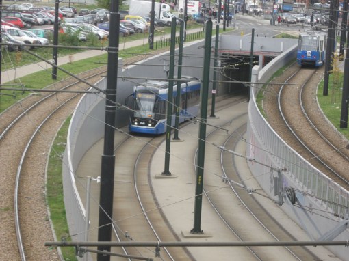 Wylot tunelu tramwajowego w Krakowie