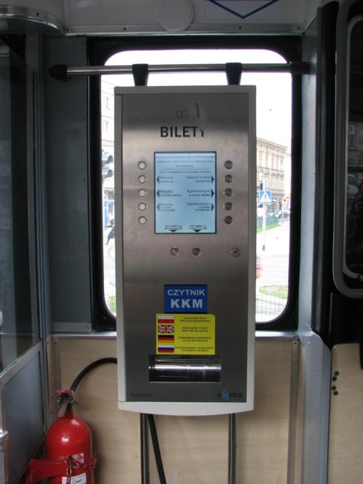 Biletomat w krakowskim tramwaju
