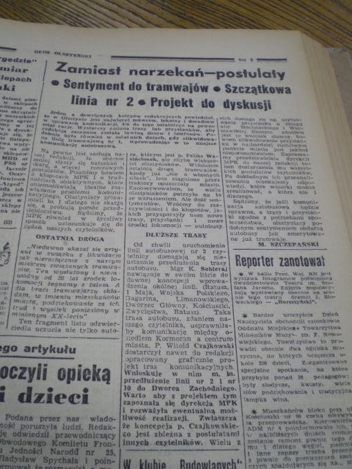 "Zamiast narzekań - postulaty" ("Głos Olsztyński", czwartek 25 listopada 1965 r., str. 5)