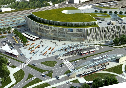 Wizualizacja węzła komunikacyjnego Dworzec Główny w Olsztynie