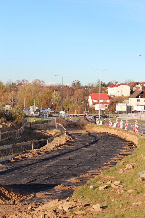 Budowa linii tramwajowej przy ulicy Płoskiego (29 października 2012)