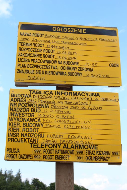 Budowa linii tramwajowej i ulicy Obiegowej (24 czerwca 2013)