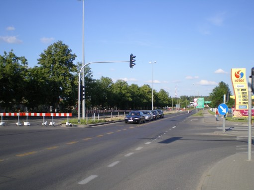 Budowa linii tramwajowej przy ulicy Towarowej (8 czerwca 2013)