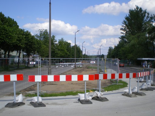 Budowa linii tramwajowej przy ulicy Towarowej (9 czerwca 2013)