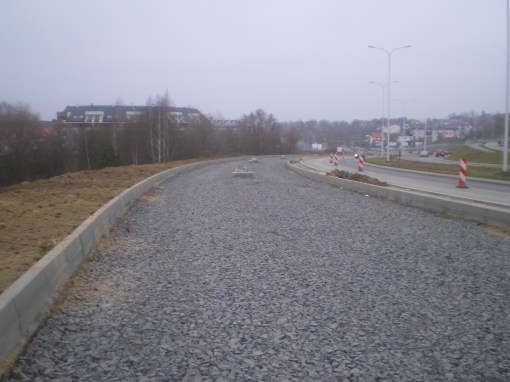 Budowa linii tramwajowej przy ulicy Płoskiego (16 listopada 2014)