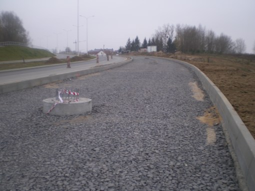 Budowa linii tramwajowej przy ulicy Płoskiego (16 listopada 2014)