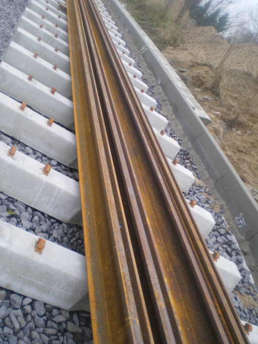 Budowa linii tramwajowej przy ulicy Płoskiego (22 listopada 2014)