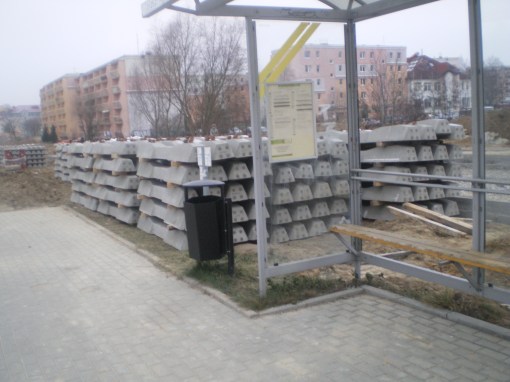 Budowa linii tramwajowej przy ulicy Witosa (30 listopada 2014)