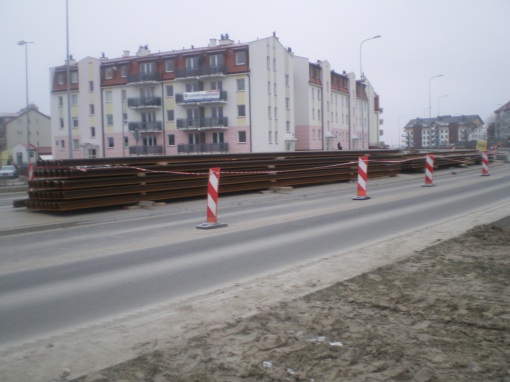 Budowa linii tramwajowej przy ulicy Witosa (30 listopada 2014)
