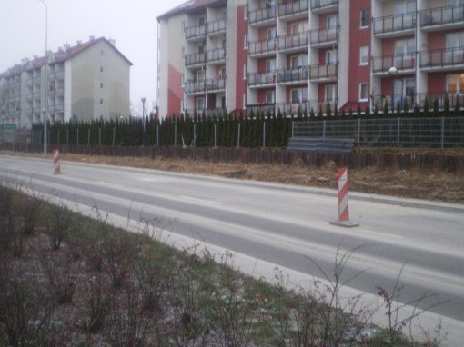 Budowa linii tramwajowej przy ulicy Witosa (30 listopada 2014)