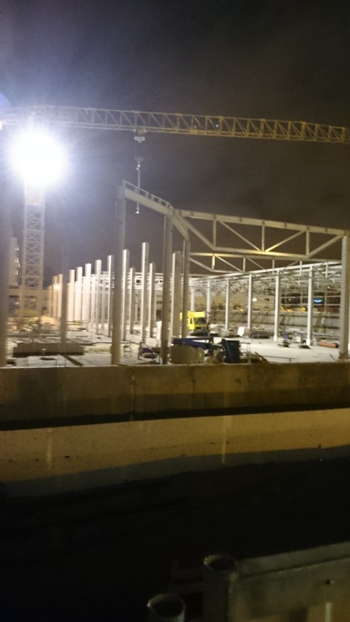 Budowa zajezdni tramwajowej przy ulicy Towarowej i Kołobrzeskiej (2 grudnia 2014)