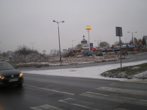 Budowa linii tramwajowej na placu Konstytucji 3 Maja (3 grudnia 2014)