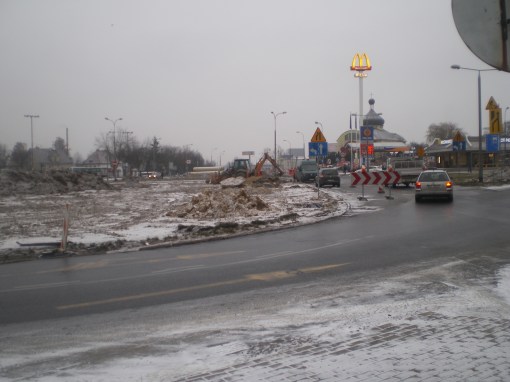 Budowa linii tramwajowej na placu Konstytucji 3 Maja (3 grudnia 2014)