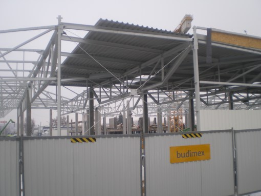 Budowa zajezdni tramwajowej przy ulicy Towarowej i Kołobrzeskiej (22 stycznia 2015)