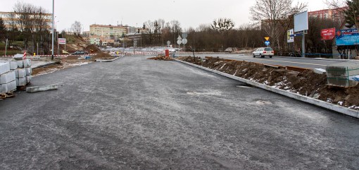 Budowa linii tramwajowej przy alei Sikorskiego (2 stycznia 2015)