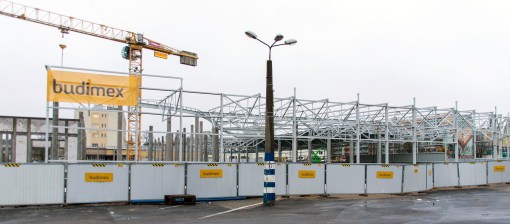 Budowa zajezdni tramwajowej przy ulicy Towarowej i Kołobrzeskiej (2 stycznia 2015)