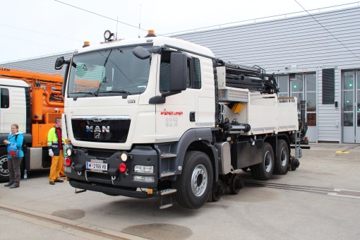 Samochód sieciowy (wieżowy) wiedeńskiego operatora Wiener Linien