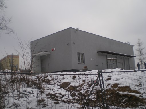 Podstacja trakcyjna przy ulicy Obiegowej (4 lutego 2015)