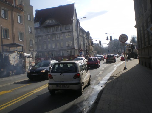 Skrzyżowanie ulic Kętrzyńskiego i Kościuszki (8 marca 2015)