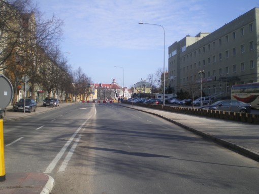 Budowa linii tramwajowej w ulicy Kościuszki (8 marca 2015)