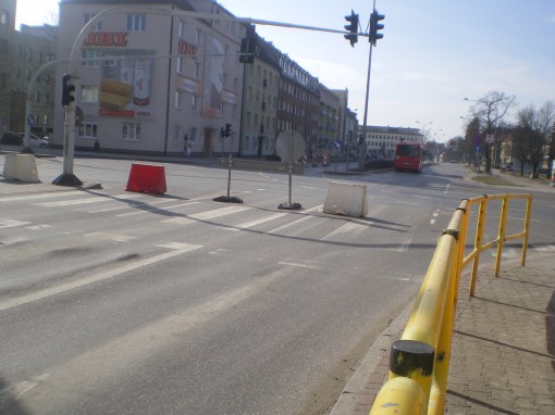 Skrzyżowanie ulicy Kościuszki i alei Piłsudskiego (8 marca 2015)