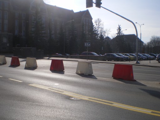 Skrzyżowanie ulicy Kopernika z aleją Piłsudskiego (8 marca 2015)