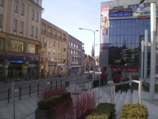 Budowa linii tramwajowej na placu Jana Pawła II (8 marca 2015)