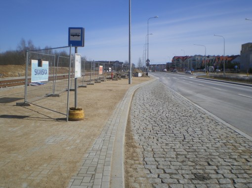 Budowa linii tramwajowej przy ulicy Witosa (22 marca 2015)