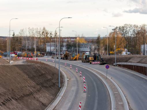 Budowa ulicy Obiegowej (3 kwietnia 2015)