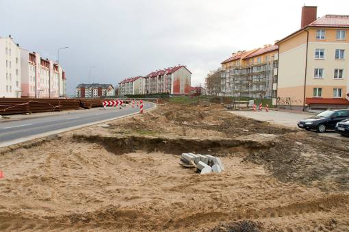 Budowa linii tramwajowej przy ulicy Witosa (4 kwietnia 2015)