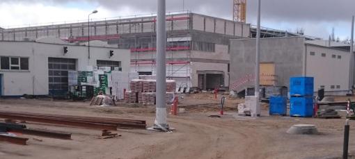 Budowa zajezdni tramwajowej przy ulicy Towarowej i Kołobrzeskiej (12 kwietnia 2015)