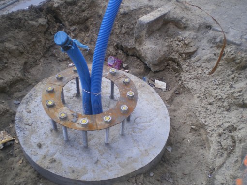 Fundament słupa trakcji tramwajowej