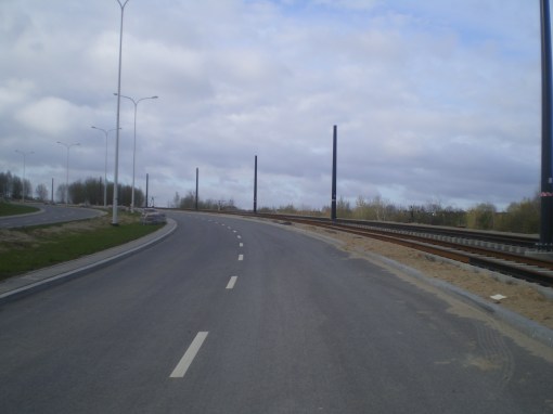 Budowa linii tramwajowej przy ulicy Płoskiego (17 kwietnia 2015)