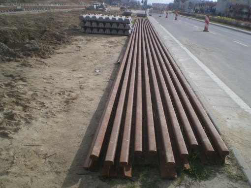 Budowa linii tramwajowej przy ulicy Witosa (17 kwietnia 2015)