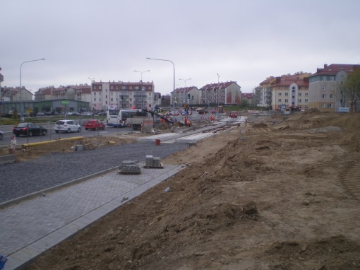Budowa linii tramwajowej przy ulicy Witosa (28 kwietnia 2015)