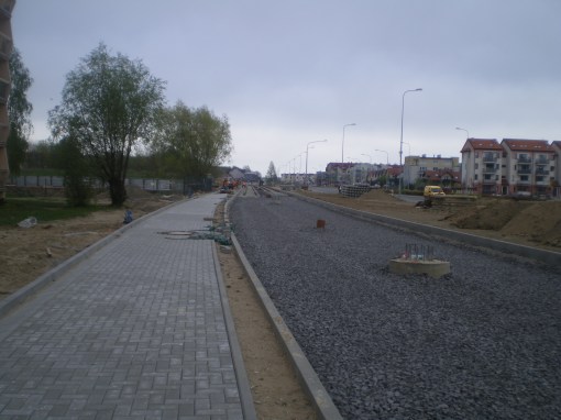 Budowa linii tramwajowej przy ulicy Witosa (28 kwietnia 2015)