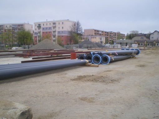 Budowa linii tramwajowej przy ulicy Witosa (28 kwietnia 2015) - przystanek końcowy przy skrzyżowaniu z ulicą Kanta