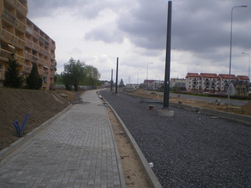 Budowa linii tramwajowej przy ulicy Witosa (10 maja 2015)