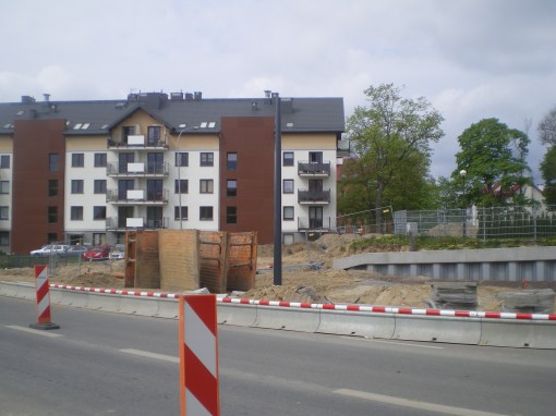 Budowa linii tramwajowej przy ulicy Witosa (10 maja 2015)