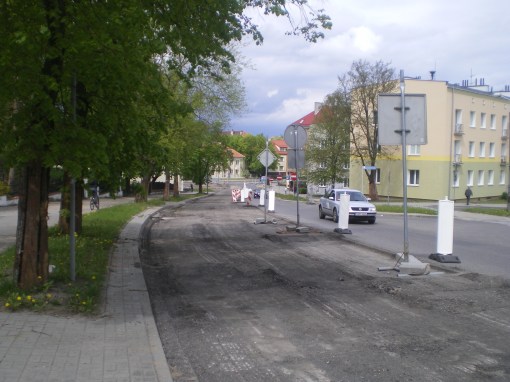 Budowa linii tramwajowej w ulicy Żołnierskiej (10 maja 2015)