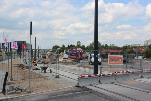Budowa linii tramwajowej przy alei Sikorskiego (1 czerwca 2015)