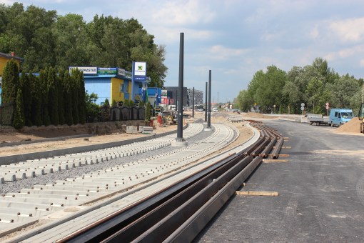 Budowa linii tramwajowej przy alei Sikorskiego (1 czerwca 2015)