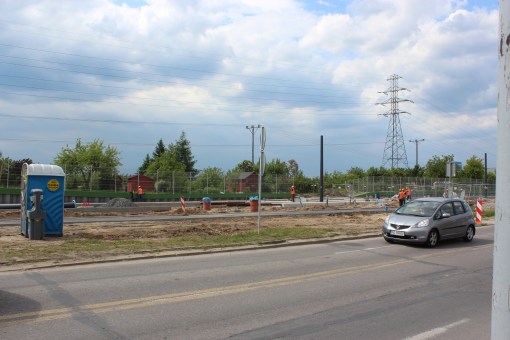 Budowa linii tramwajowej przy alei Sikorskiego (1 czerwca 2015)