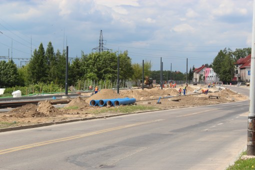Budowa linii tramwajowej przy alei Sikorskiego (1 czerwca 2015)