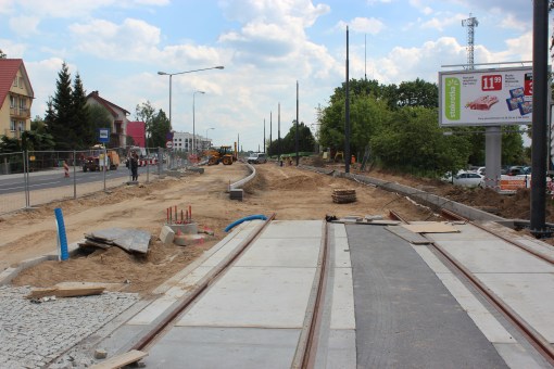 Budowa linii tramwajowej przy alei Sikorskiego (1 czerwca 2015)