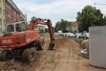 Budowa linii tramwajowej w ulicy Kościuszki (1 czerwca&nbsp;2015)