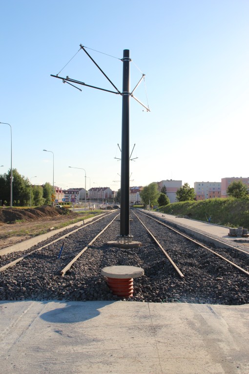 Budowa linii tramwajowej przy ulicy Witosa (15 czerwca 2015)